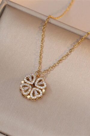 2 in1 Magnetic Four Leaf clover Necklace