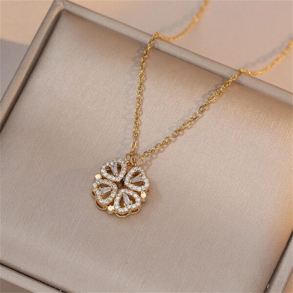 2 in1 Magnetic Four Leaf clover Necklace