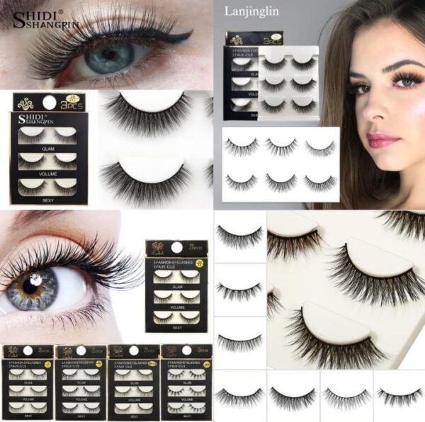 3D False Eyelashes, Set of 3 - Image 3