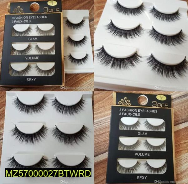 3D False Eyelashes, Set of 3 - Image 4