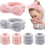 Pack of 3 Facial Bands in Pink & Grey