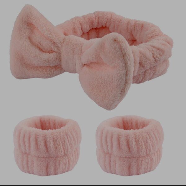 Pack of 3 Facial Bands in Pink & Grey - Image 6