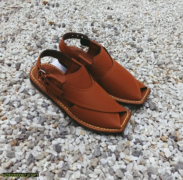 Peshawari Chappal,  Beige - Image 5