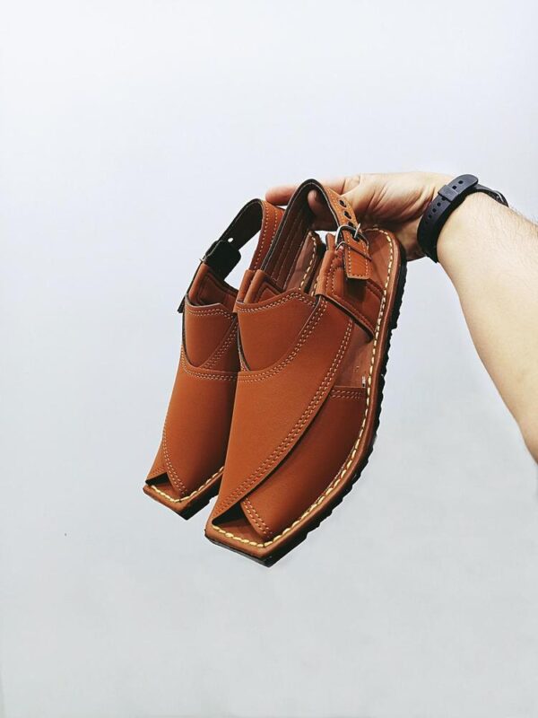 Peshawari Chappal,  Beige - Image 6
