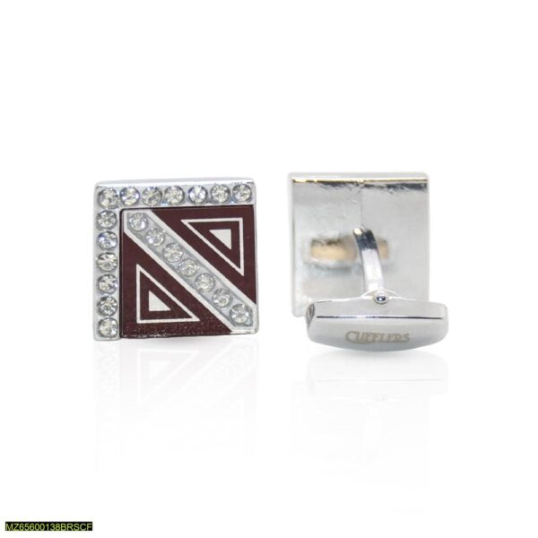 Vintage Cufflinks  Silver & Black - Image 2