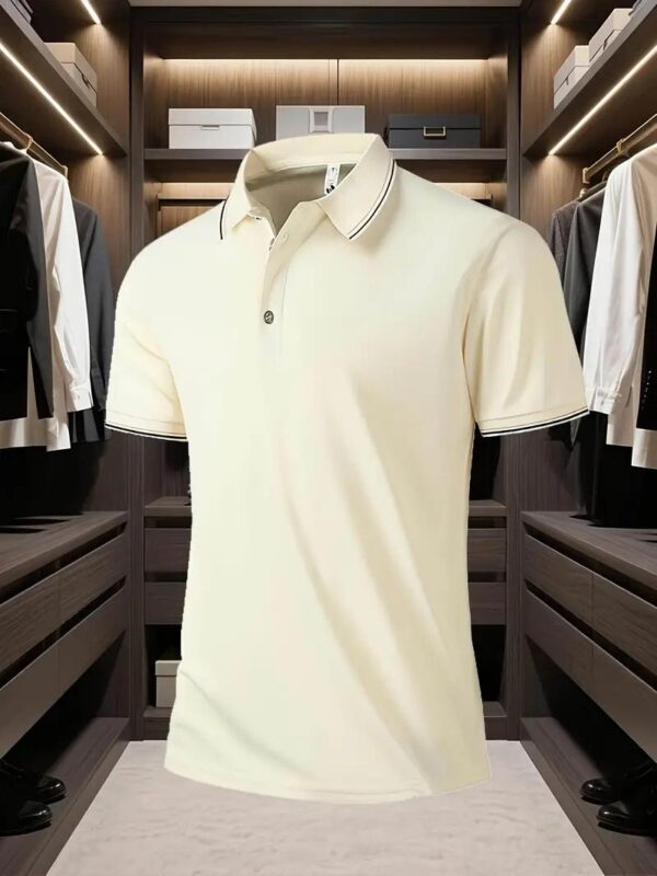 Cotton Jersey Plain Polo Shirt Off White