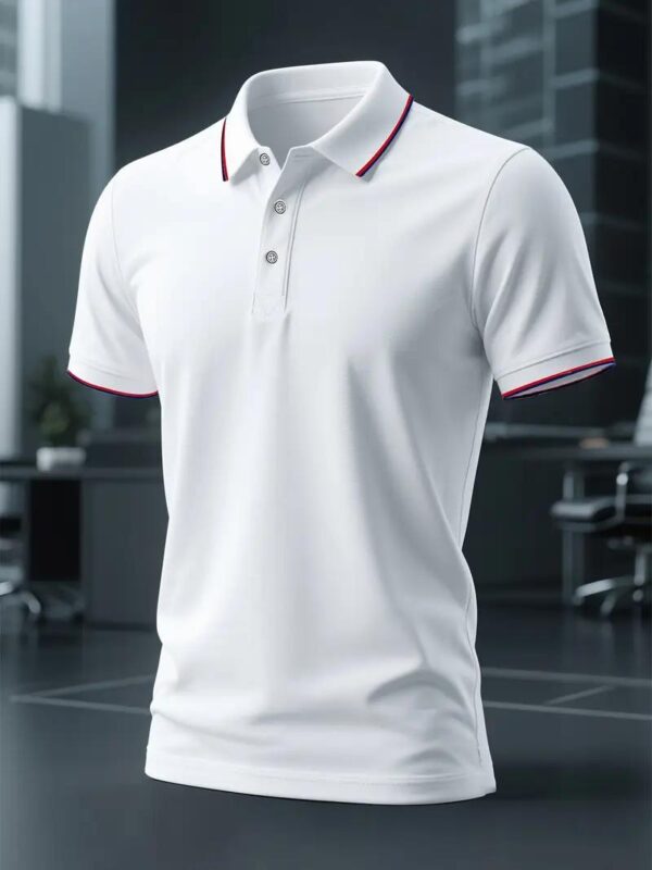 Cotton Jersey Plain Polo Shirt White
