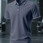 Cotton Jersey Plain Polo Shirt Grey