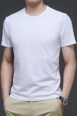 Cotton Jersey Plain Shirt White