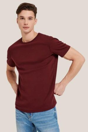 Cotton Jersey Plain Shirt Maroon