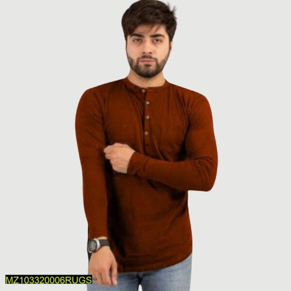 Cotton Jersey Round Neck Shirt Maroon