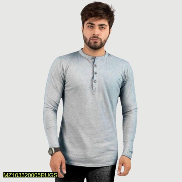 Cotton Jersey Round Neck Shirt Maroon - Image 16
