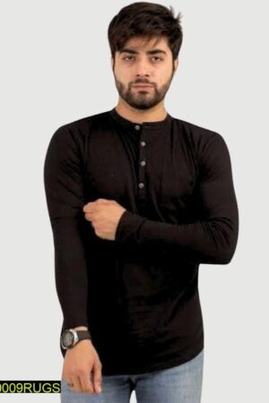 Cotton Jersey Round Neck Shirt Black