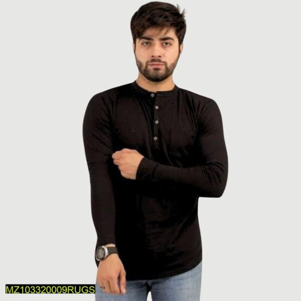 Cotton Jersey Round Neck Shirt Maroon - Image 14