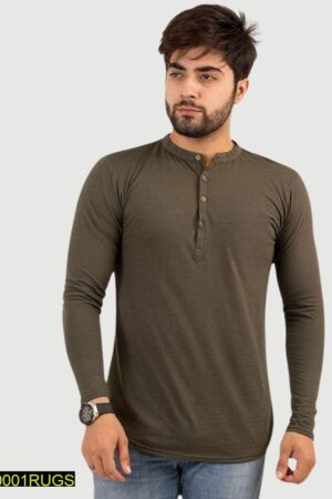 Cotton Jersey Round Neck Shirt Brown