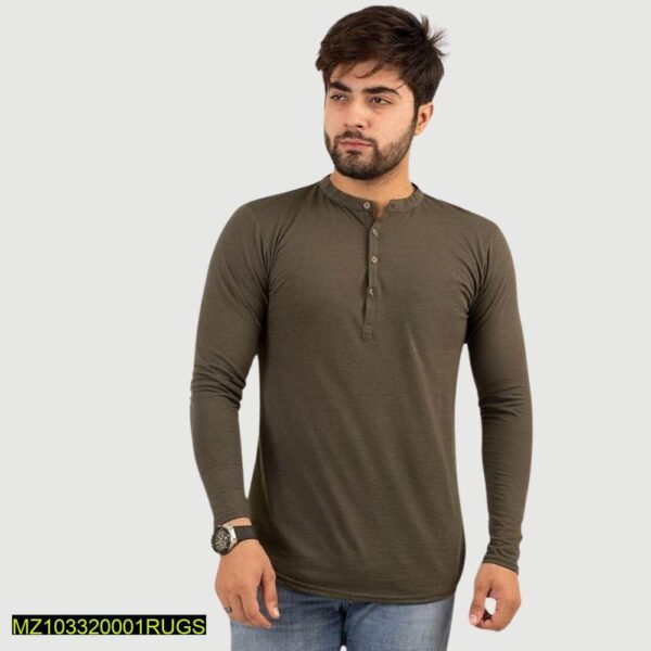 Cotton Jersey Round Neck Shirt Maroon - Image 12