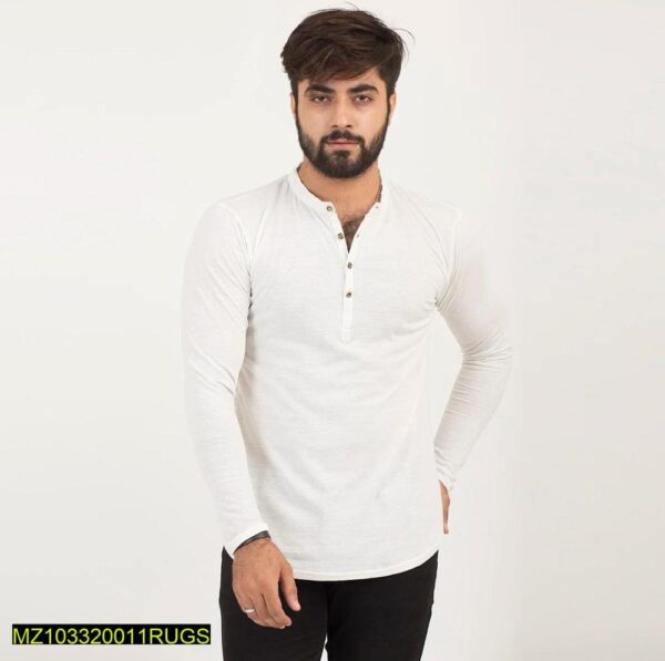 Cotton Jersey Round Neck Shirt Maroon - Image 9