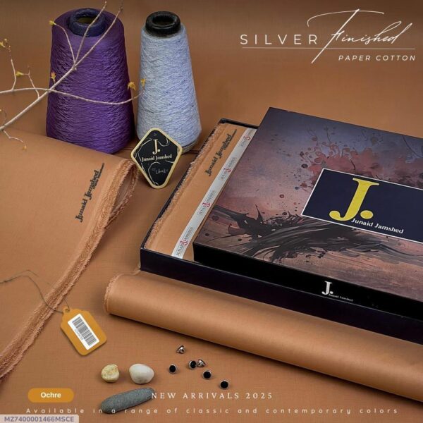 Paper Cotton Plain Suit- Ochre - Image 2