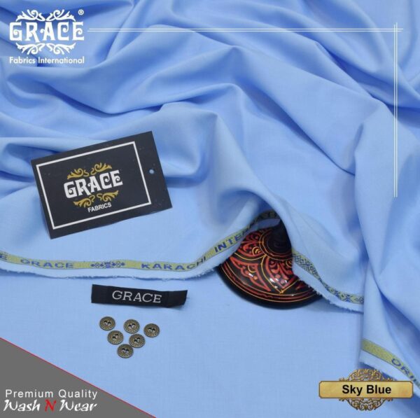 Unstitched Wash And Wear  Grace- Sky Blue