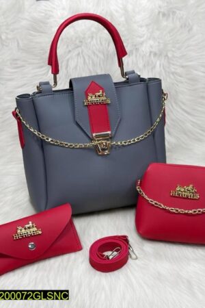Leather Handbag, Pack Of 3