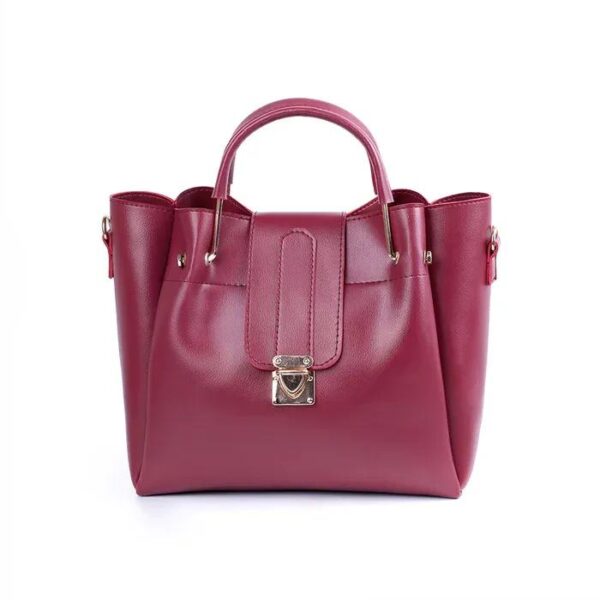 Girl's PU Leather Plain Hand Bag Set - Image 4