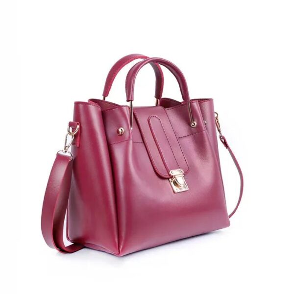 Girl's PU Leather Plain Hand Bag Set - Image 5