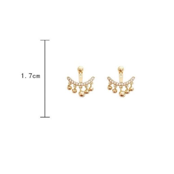 Geometric Gold Plated Cubic Zirconia Earrings - Image 2