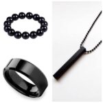 Vertical Bar Men's Jewelry Set - 3 Pcs