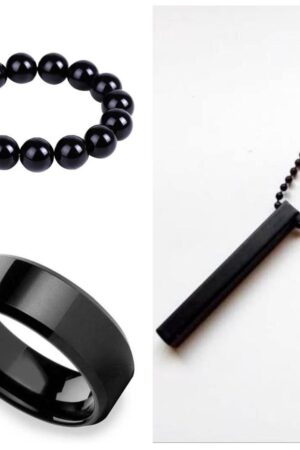 Vertical Bar Men's Jewelry Set - 3 Pcs