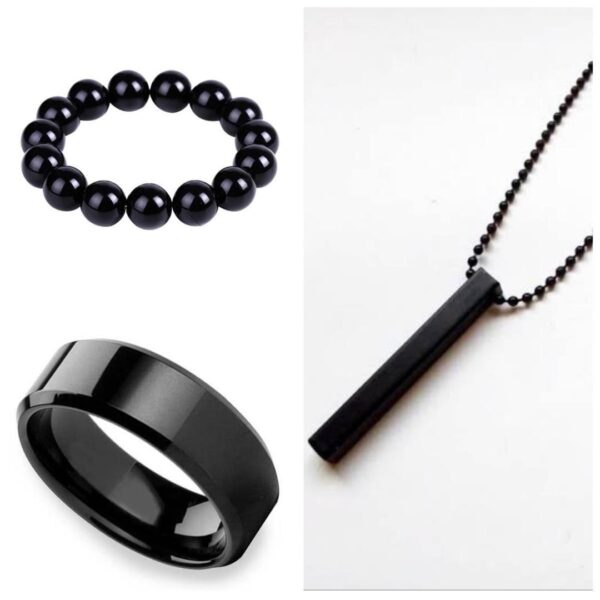 Vertical Bar Men's Jewelry Set - 3 Pcs