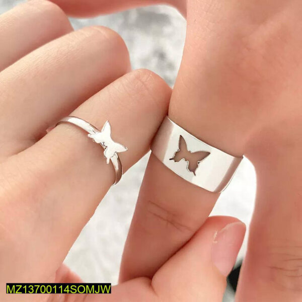 Trendy Couple Butterfly Rings - Image 2