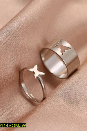 Trendy Couple Butterfly Rings