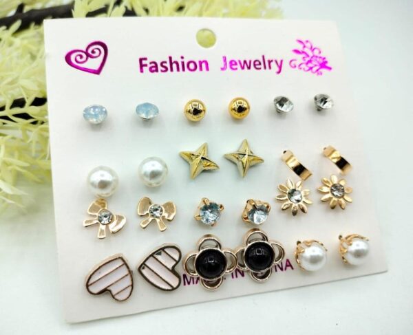 Alloy Earrings, Pack of 12 - Image 3