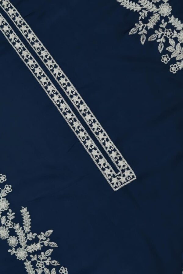 2 Pcs Women's Unstitched Embroidered Suit - Image 4