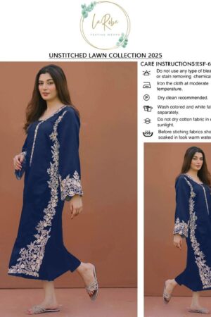 2 Pcs Women's Unstitched Embroidered Suit
