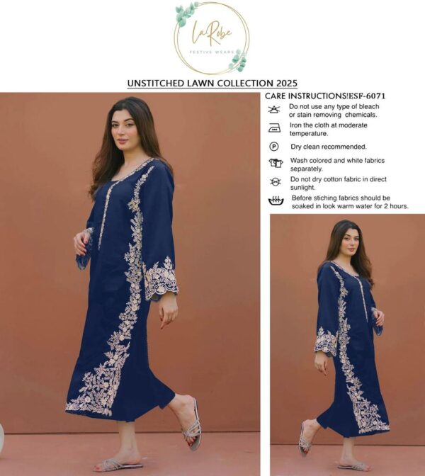 2 Pcs Women's Unstitched Embroidered Suit