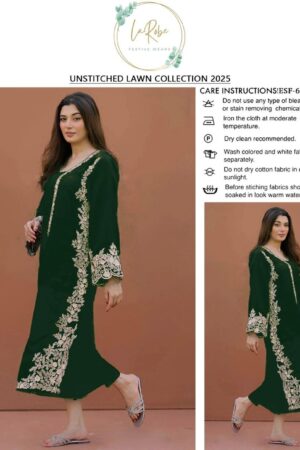 2 Pcs Women's Unstitched Embroidered Suit