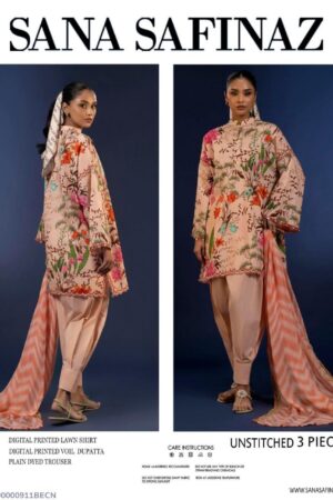 3 Pcs Women's Unstitched Printed Suit