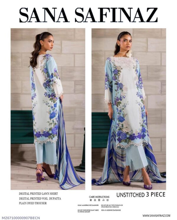 3 Pcs Women's Unstitched Printed Suit