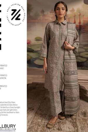 3 Pcs Women's Unstitched Printed Suit