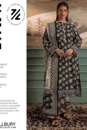 3 Pcs Women's Unstitched Printed Suit