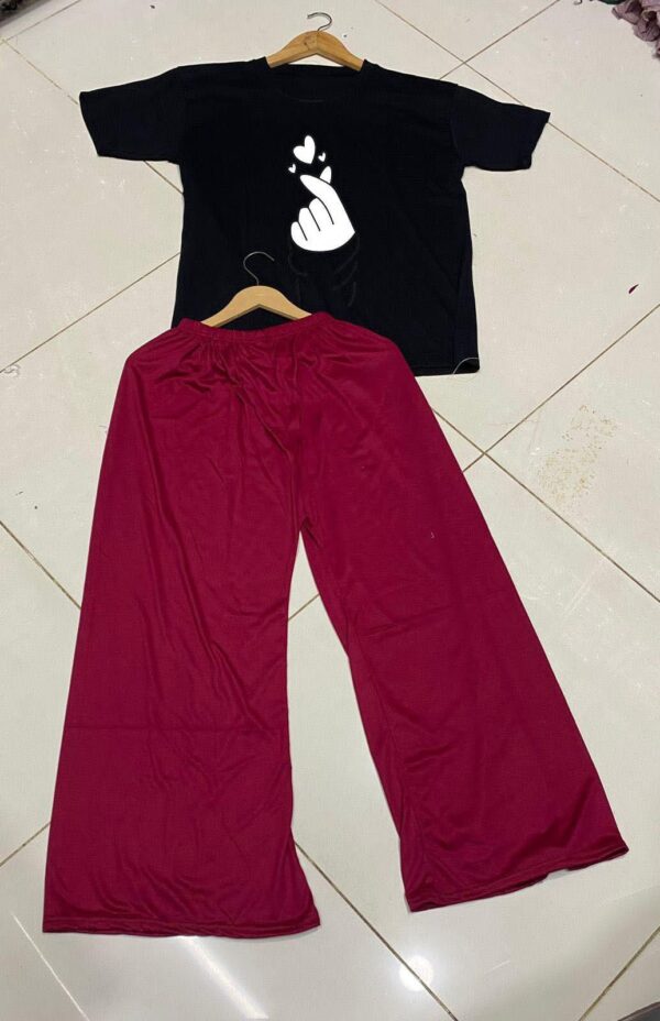 Comfortable Printed Cotton Jersey Night Suit - 2 Pcs Set - Image 3