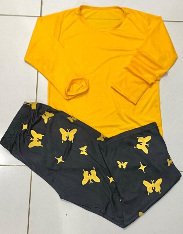 2 Pcs Women's Stitched Printed Night Suit - Image 3