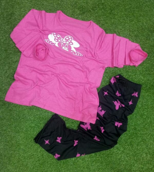 Comfortable Printed Cotton Night Suit - 2 Pcs Set - Image 3