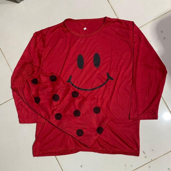 2 Pcs Women's Stitched Cotton Jersey Printed Night Suit - Image 3