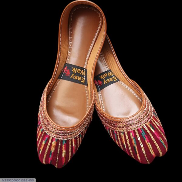 Women's Velvet Embroidered Semi-Formal Khussa - Image 7