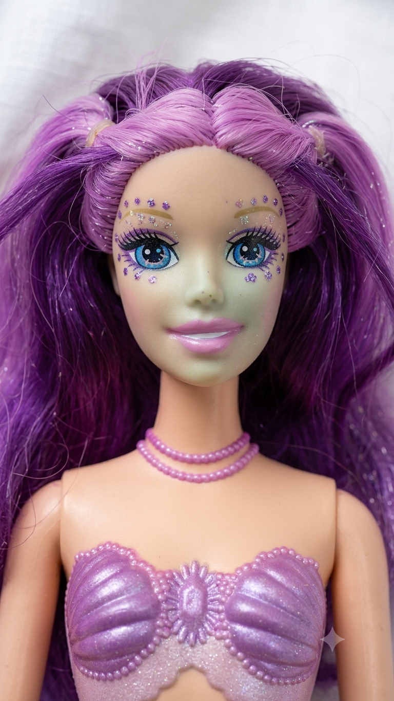 Barbie Dreamtopia Mermaid Doll - Purple Hair & Molded Shimmering Tail