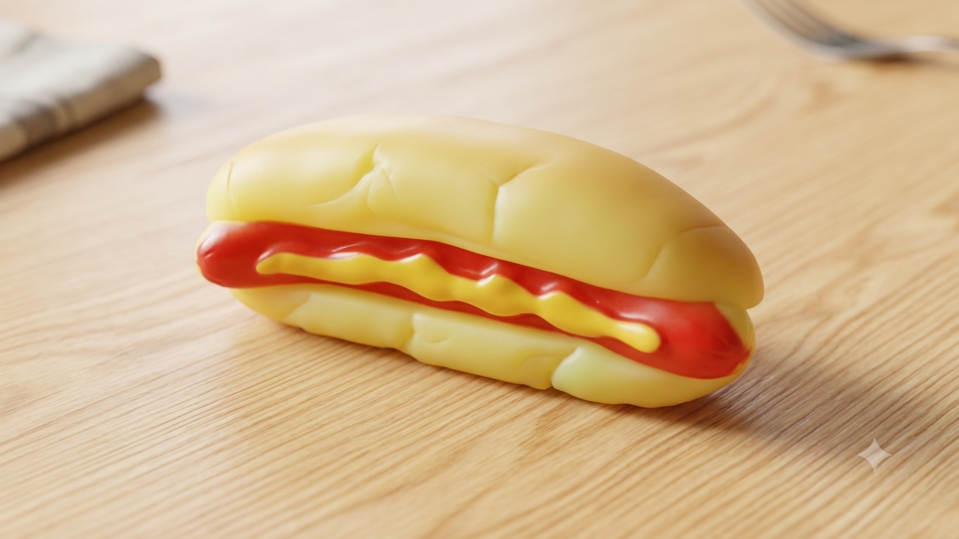 Vintage Fisher-Price Pretend Play Food Set – Hot Dog with Bun & Baked Potato