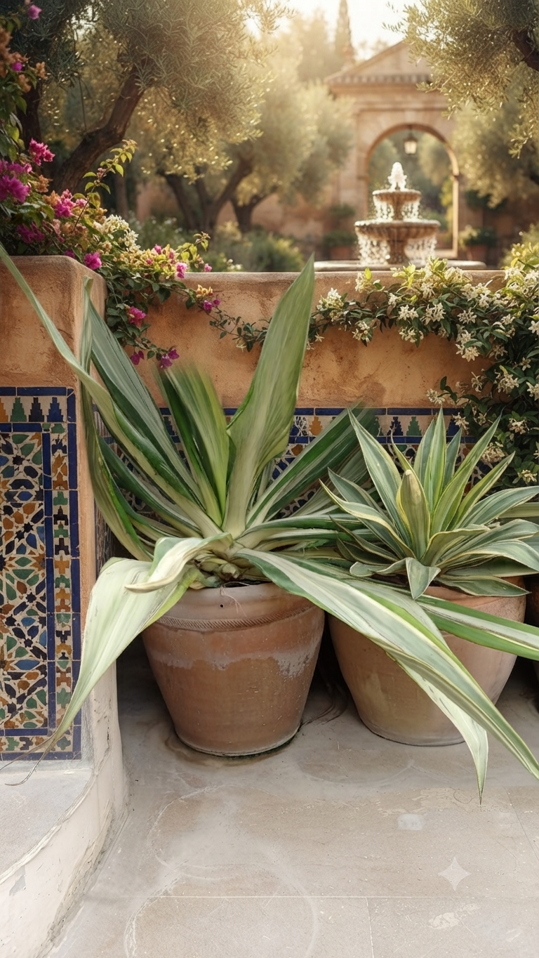 Variegated Century Plant / Variegated Agave (Agave americana 'Marginata' or 'Mediopicta')
