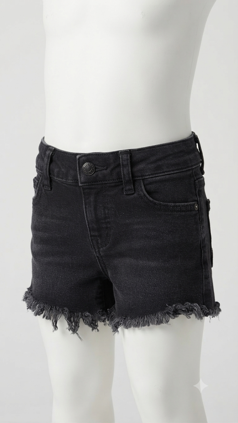 Cat & Jack Black Distressed Denim Baby Shorts